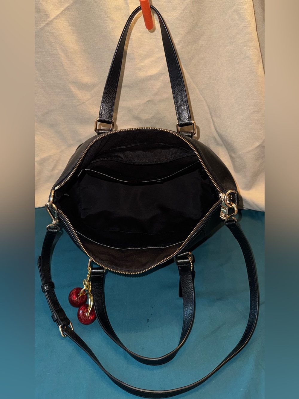 Coach F34680 Pleat Tote in Black Crossgrain Leather - Picture 8 of 15